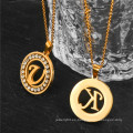 Joyas de moda de 18 kgold colgante de alfabeto hueco y hueco